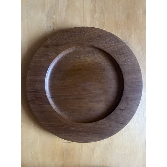 Set Of Four MCM Danewood Teak Chargers Made in Denmark Classic Organic - Picture 3 of 6